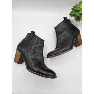 Madewell The Billie Ankle Booties Womens Size 7 Black Leather Casual Zip